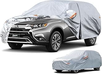 Kayme 6 Layers SUV Car Cover Custom Fit for Mitsubishi Outlander (2005-2023) Waterproof All Weather for Automobiles, Outdoor Full Cover Rain Sun UV Protection.Silver