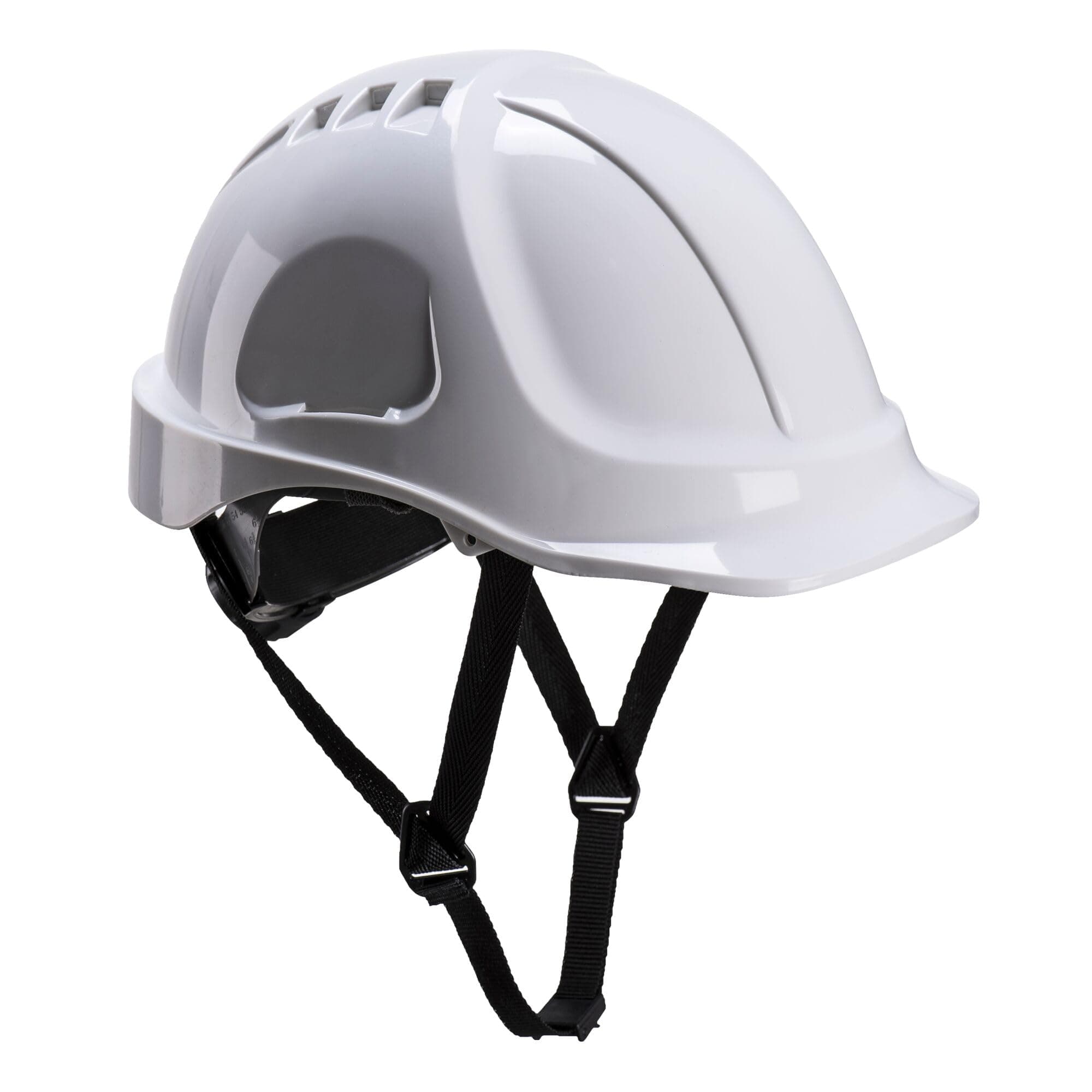 Portwest PS54 Endurance Plus Safety Hard Hat Unvented Helmet ABS Shell Electrical Insulation 6-Point Suspension Adjustable Fit Chin Strap Lateral Deformation CE Certified, White