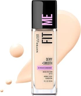 Maybelline Fit Me Dewy + Smooth Foundation Makeup, Fair Porcelain, 1 fl. oz.