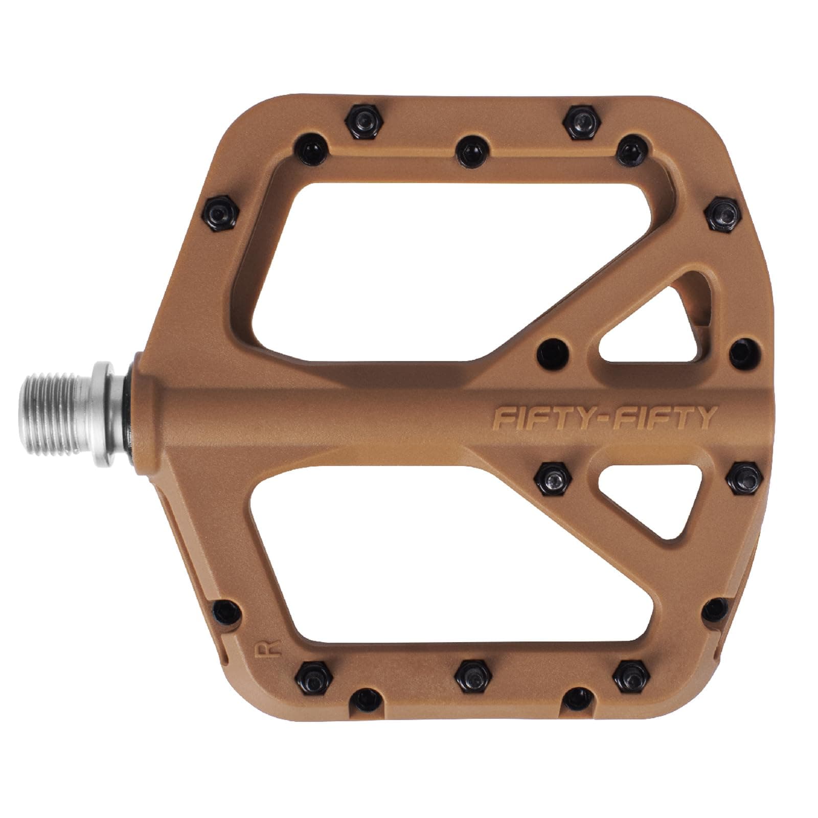 FIFTY-FIFTY Mountain Bike Pedals, Non-Slip MTB Nylon Composite, 9/16" Bicycle Pedals, Lightweight and Wide Flat Platform