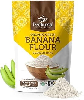 Organic Banana Flour - Gluten Free All Purpose Flour Alternative For Baking & Cooking Recipes - Grain Free Vegan Banana Flour, Rich In Fiber & Vitamins for Keto & Paleo Diets, 32oz Bag