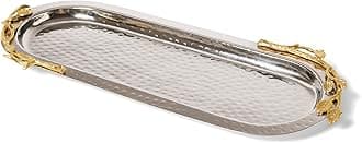 gilt leaf long oval dish