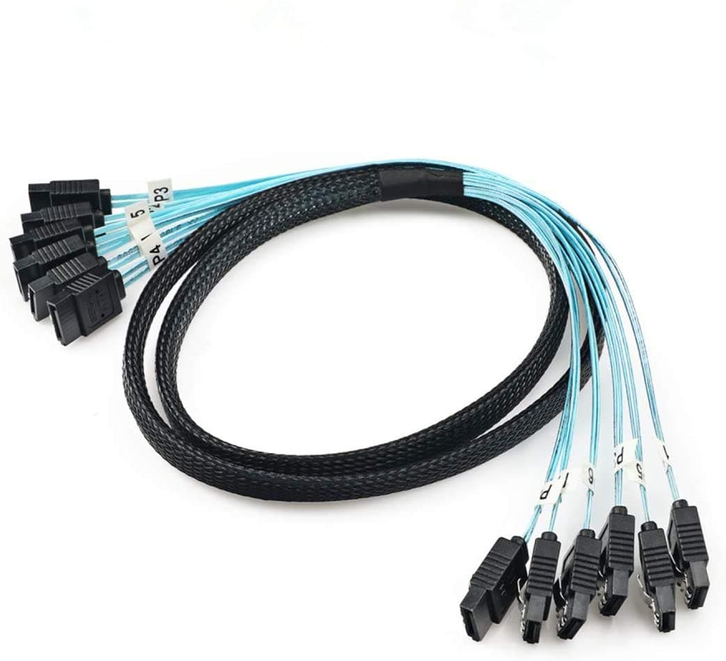 High Speed 6Gbps Sata 6 SATA Cable SAS Cable for Server 6 Pieces (1m)