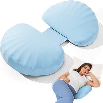 Pregnancy Pillow for Sleeping Memory Foam Pillow for Side Sleeper, Maternity Pillow Support for Back, Belly, HIPS for Pregnant Women, Portable and Adjustable Travel Wedge Pillows Cooling Blue