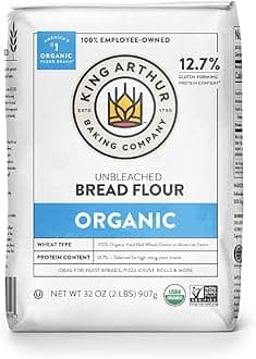 King Arthur Flour Unbleached Bread Flour Organic - Pack of 3 (2lbs Each Bag)3USDA Organic