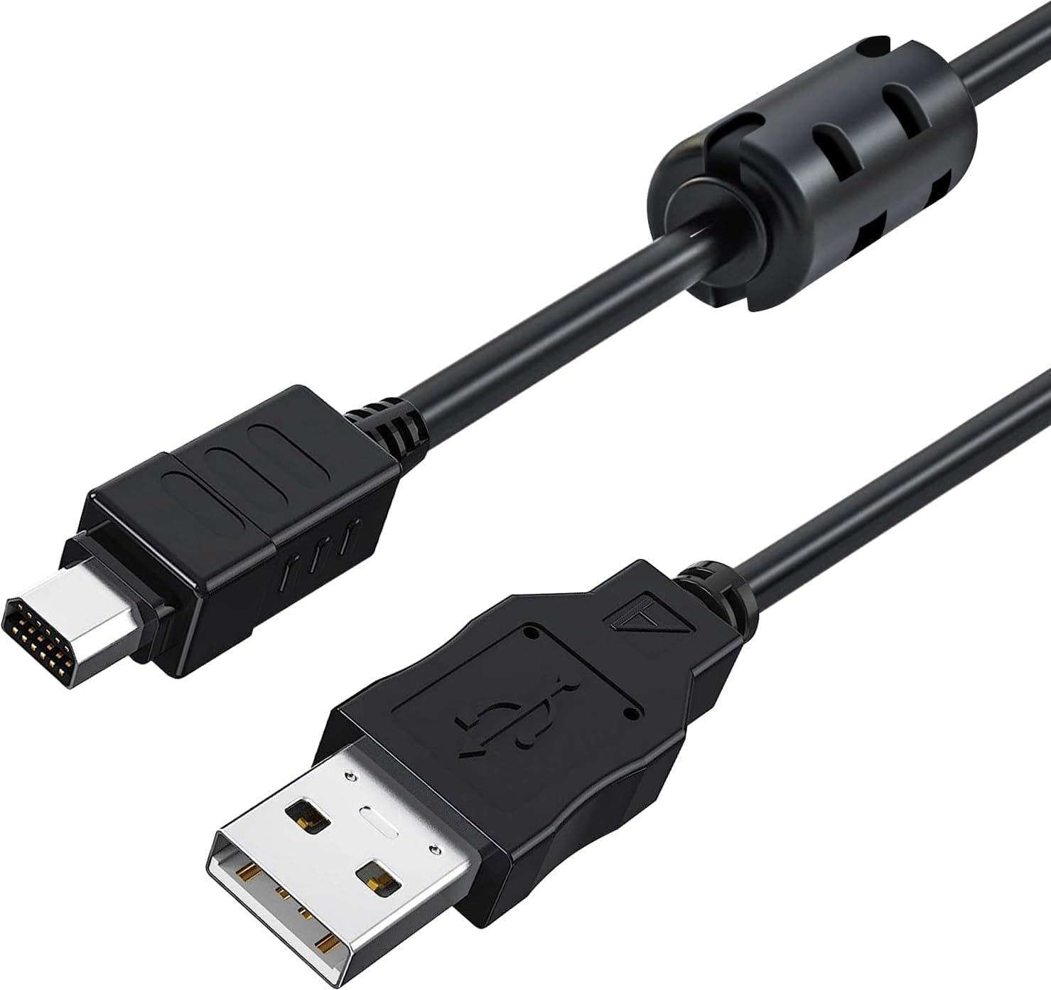 150cm Black 12Pin USB Data Transfer and Charging Cable for Olympus Tough TG 630 830 860 870 TG-2, SZ-10 SZ-11 SZ-14 C-170 C-180 C-480 C-500, Stylus 5010 Pen-E Series