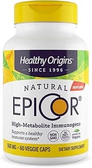 Healthy Origins EpiCor (Immune Protection), 500 mg - Plant-Based Immune Support Capsules - Gluten-Free & Non-GMO Supplement - 60 Veggie Caps