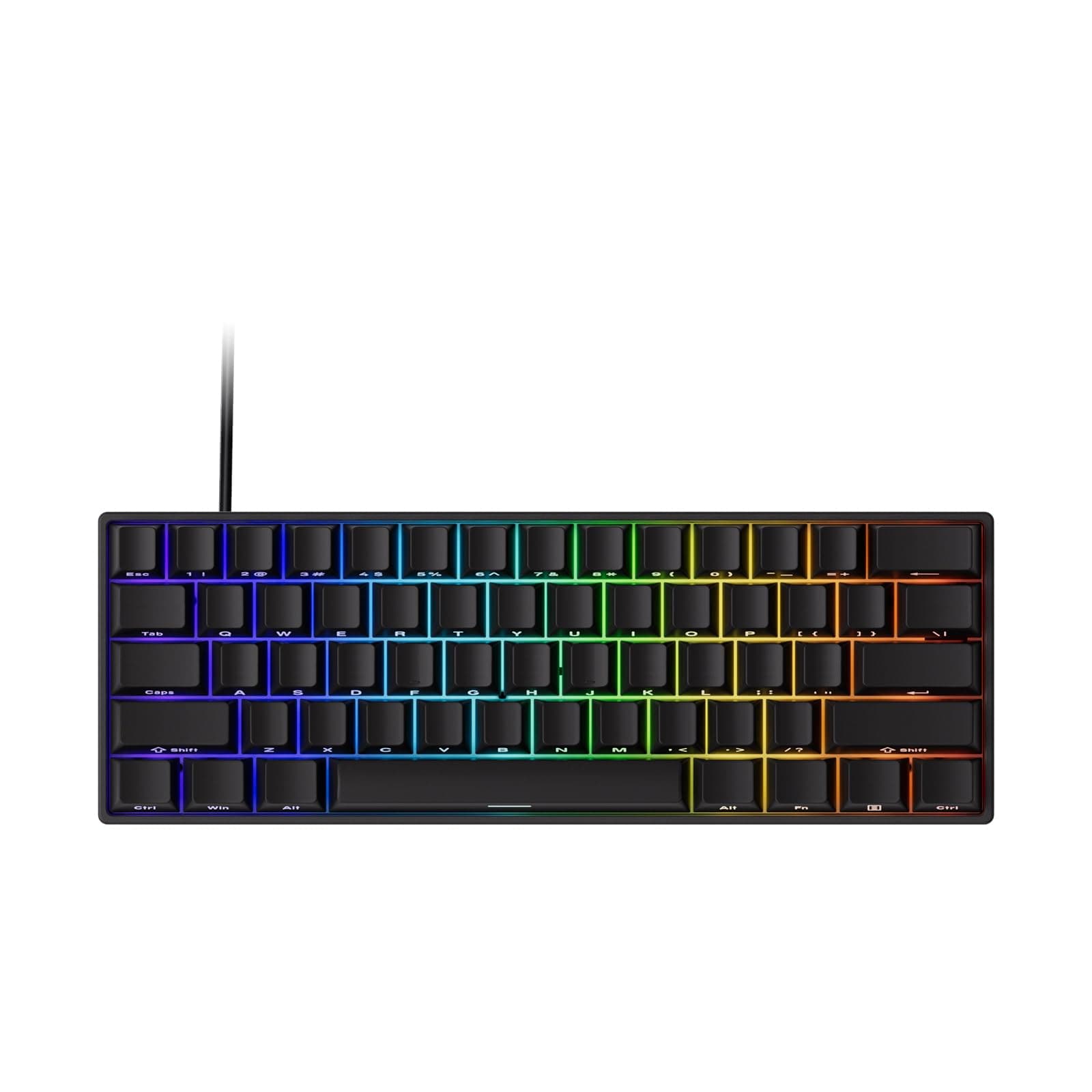 MONSGEEK FUN60 Pro Rapid Trigger Gaming Keyboard 16k Scan Rate SP Magnetic Switch HE Keyboard Wired 60% Black Shine-Through (Glare Magnetic Switch)