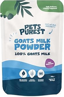 Pets Purest Goats Milk Powder for Dogs - 250g Whole Goats Milk Powder, Low-Lactose Nutrient-Rich Dog Milk for Hydration, Gut Health, Immunity and Improved Appetite in Pets of All Ages