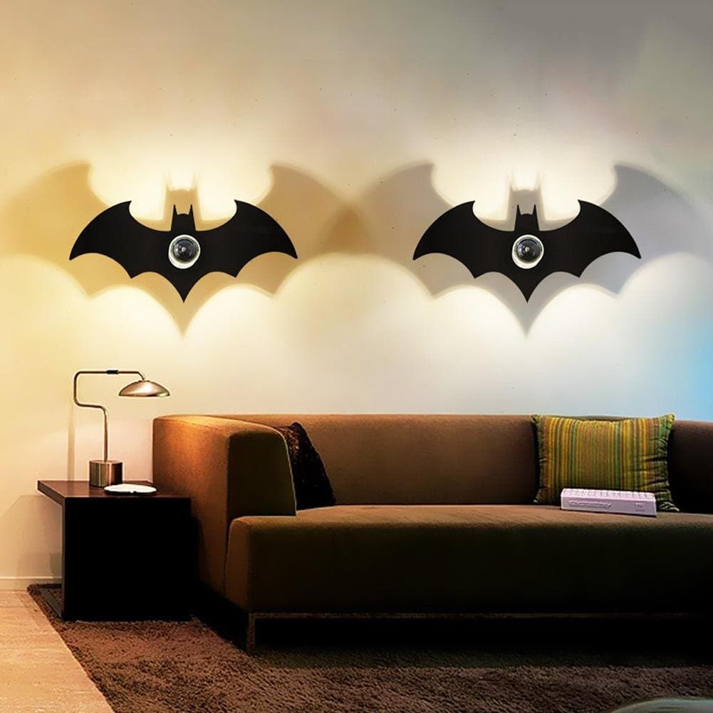 Modern Creative Wall Lamp Projection Shadow Effect Batman Acrylic Carved Bedroom Corridor Light LED Shadow Wall Lamp Simple Personality Bright Cartoon Children Room Bedside Lamp [Energy Class A++]