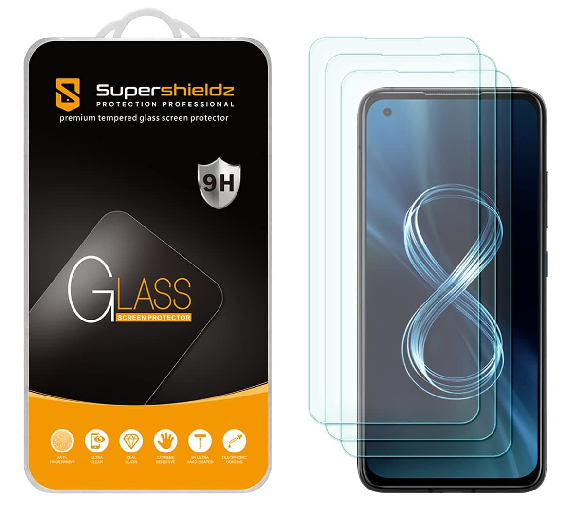 (3 Pack) Designed for Asus Zenfone 8 (5.9 inch) Tempered Glass Screen Protector, 0.33mm, Anti Scratch, Bubble Free