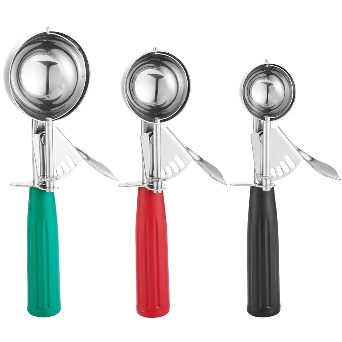 Ice Cream & Cookie Scoop Set, Multiple Size Disher, Professional 18/8 Stainless Steel Cupcake Scoop