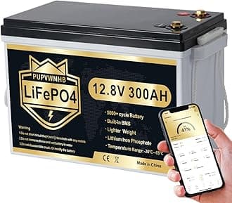12.8V 300Ah Lithium LiFePO4 Battery With Bluetooth, Smart 200A BMS, 3840W Rechargeable Lithium Iron Phosphate Battery.Max Load 2560Wh .for Solar Energy Storage,Backup Power,RV,Camping