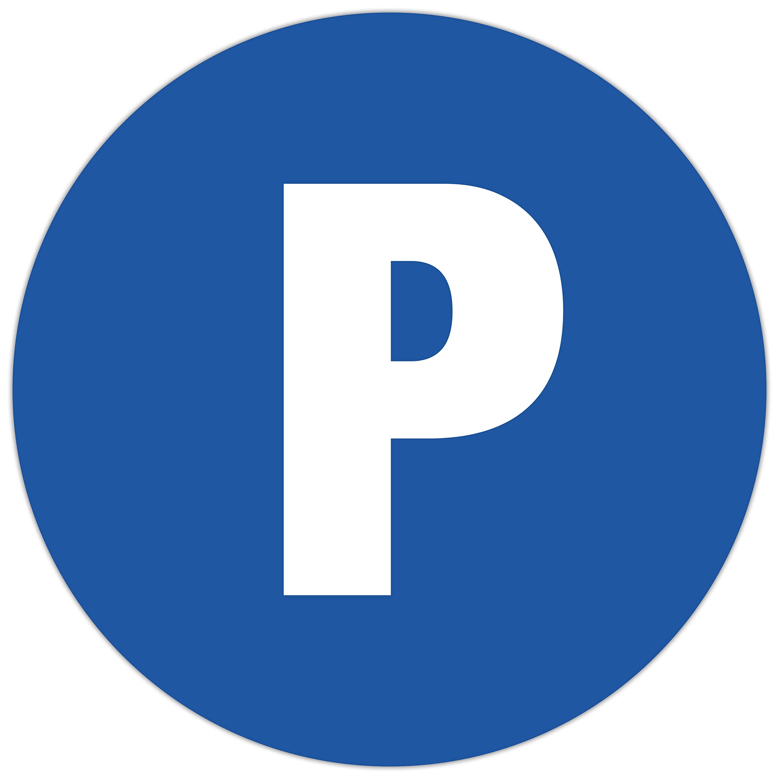 Exacompta - Ref. 67105E - 1 round private PARKING panel - In non-slip and UV-resistant treated polypro - Panel diameter: 30 cm - colour: blue