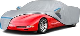 Car Cover for 1997-2004 C5 Corvette, Waterproof Custom-fit All Weather Sun Rain Dust Snow Protection Outdoor C5 Full Car Cover with Door Zipper and Cotton Lining-Grey