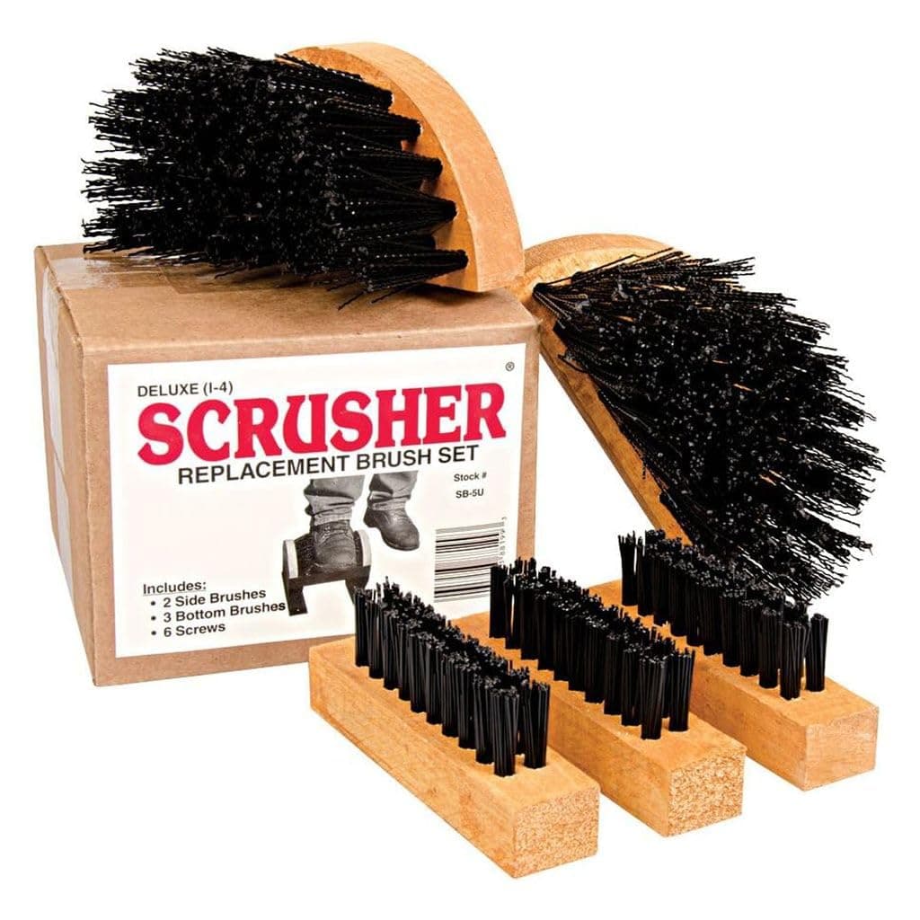 Scrusher Deluxe Boot Cleaner Replacement Brush Set - Five Pieces Boot Brush Kit