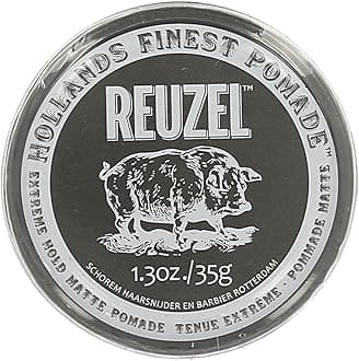 REUZEL Extreme Hold Matte Pomade, Strongest All Day Hold, Water Soluble Styling, Matte Finish & Flake Free, Easy To Wash Out, For All Hair Types