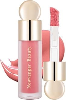 Newvenper Face Blush with Brush - Long Lasting & Smooth Creamy Formula, Lightweight, Smudge Proof, Natural-Looking Waterproof Liquid Blush for Cheeks #02