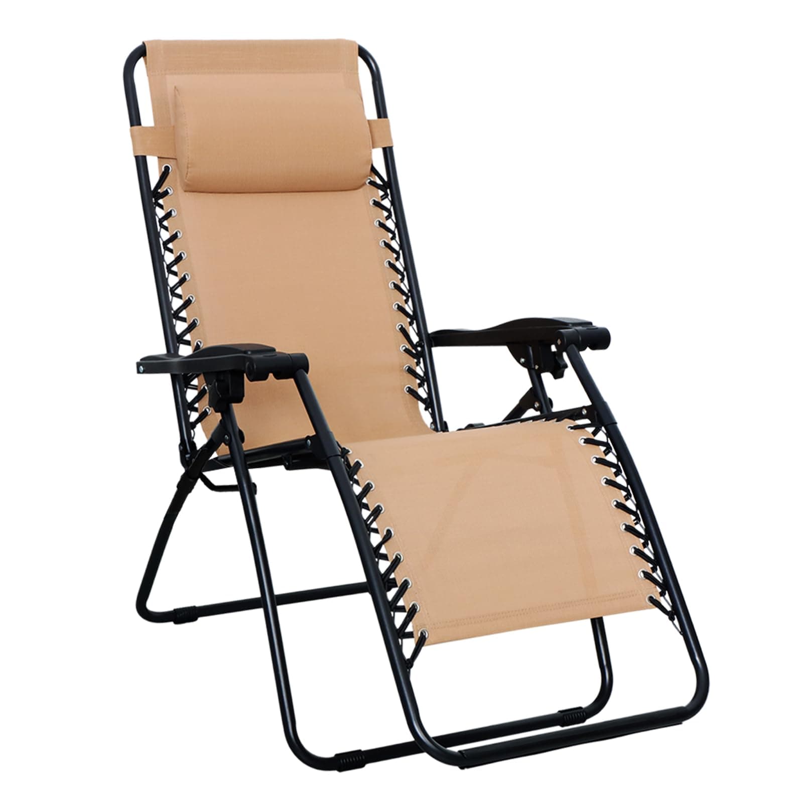 Amazon Basics Zero Gravity Relaxing Chair, Lightweight, 112 D x 65 W x 154 H cm, Beige