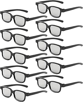 Cocar Real 3D Glasses, Circular Polarized Non-Flashing Passive 3D Glasses For Real Format Cinema/Passive Polarized 3D TV Projector - 3D-eyewear That Supports 3D TV And Cinema (10pcs)