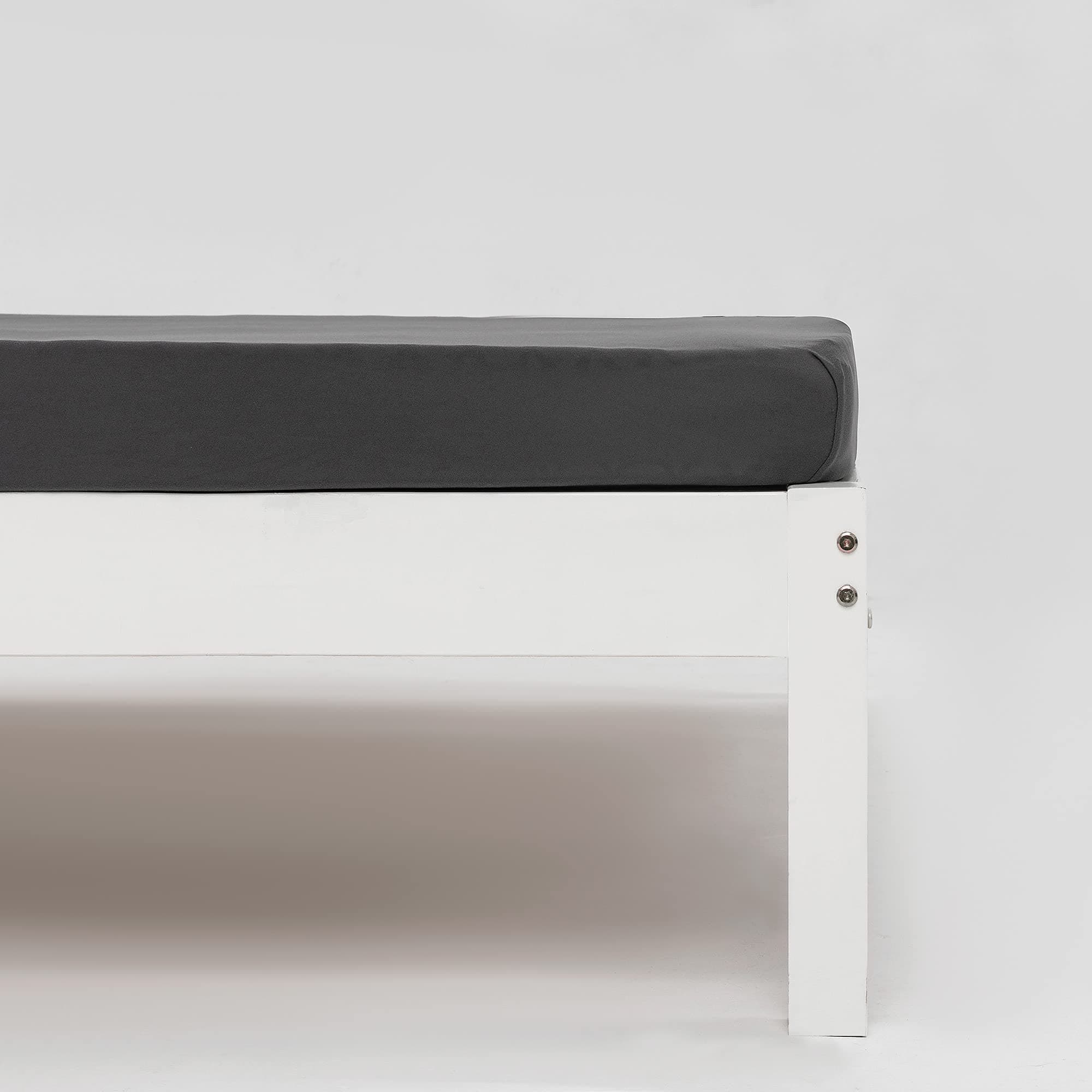 N&Y HOME Cot Size Fitted Sheet Only - Soft Stretch Jersey Knit RV Bunk Sheet & Snug Fit for Camper Bunks, Narrow Twin Mattress - Dark Gray, Bunk/Cot Twin