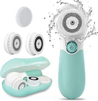 Essentials Rotary Facial Cleanser with 3 Replacement Softening Deep Cleaning Brush Head & Storage Case TB-14838