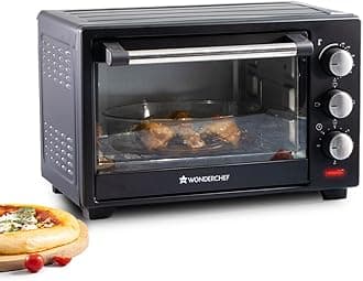 Wonderchef Oven Toaster Griller (OTG) - 19 litres, Black - with Auto-Shut Off, Heat-Resistant Tempered Glass, Multi-Stage Heat Selection | Bake, Grill, Roast | Easy clean