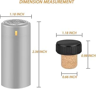 PVC heat shrink capsules 40 count silvery and 40 wine bottle cork stoppers, wine preservation set for cruise, wine seal shrink wrap sleeves caps tops wine capsules for making cellars