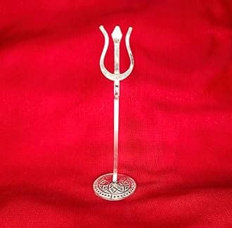 TORPPEZA Pure Silver Trishul for Lord Shiva, Maa Durga, Pooja Ghar (Size : L- 2.5cm * W-2.5cm * H-8.5cm | Weight : 5 to 6gm Approxe)