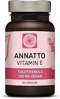 Annatto Tocotrienols Vegan Vitamin E Supplement, Tocopherol Free, Eannatto Capsules Without PAH's and contaminants - Improved from Deltagold - 200mg - Non-GMO & Antioxidant (30)