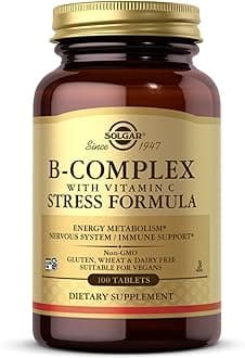 Vitamin B-Complex with Vitamin C Tablets - Pack of 100 - High Strength B-Complex - Energy, Immune and Nervous System Support - Vegan, Gluten Free and Kosher