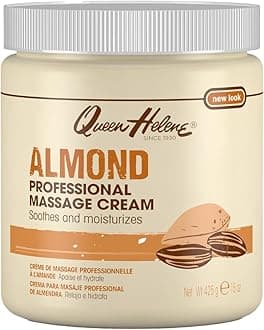 Queen Helene Almond Professional Massage Cream – Rich Conditioning Cream for Smooth Hydrated Skin (15 Ounce (Pack of 1))