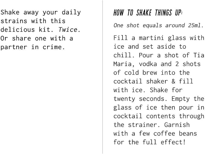 Espresso Martini Kit with Mini Cocktail Shaker.