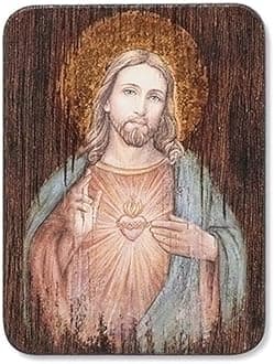 Roman Sacred Heart of Jesus Wall Plaque, 8-inch Height, Medium Density Fiberboard, Home, Home Décor