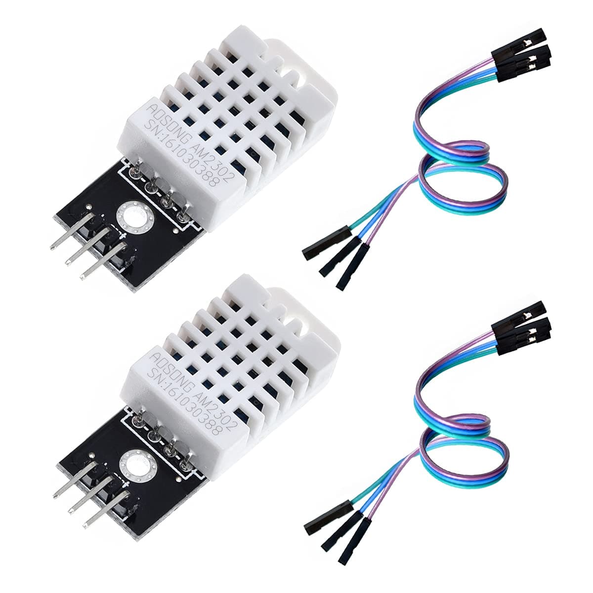 2pcs DHT22/AM2302 Digital Temperature and Humidity Sensor Module Temperature Humidity Monitor Sensor Replace SHT11 SHT15 for Arduino Electronic Practice DIY