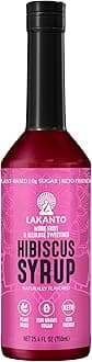 Lakanto Simple Flavoring Syrup - Monk Fruit Sweetener with Allulose, Perfect for Coffee, Tea, Cocktails, Snow Cones, Sodas, Other Drinks, Keto, Vegan (Hibiscus - 25.4 fl oz)