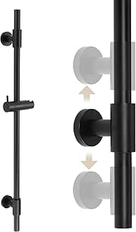 KES 30-Inch Matte Black Shower Slide Bar with Adjustable Handheld Shower Head Holder for Bathroom Wall Mount 18/8 Stainless Steel, F209S78-BK