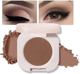 Single Nude Coffee Brown Matte Eyeshadow,Bright Intense Monochrome Eye Shadow,Apply Makeup Easily,Matte Pressed Powder Single Eyeshadow,24 Hour Eye Makeup Longwear Waterproof