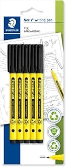 STAEDTLER 307-9 BK5 Noris Handwriting Pen - Black (Pack of 5)