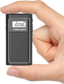 Tiny Portable FM Radio with USB Charging, Pocket Radio with Micro SD Playback and Built-in Rechargeable Lithium Battery – Compact and Lightweight