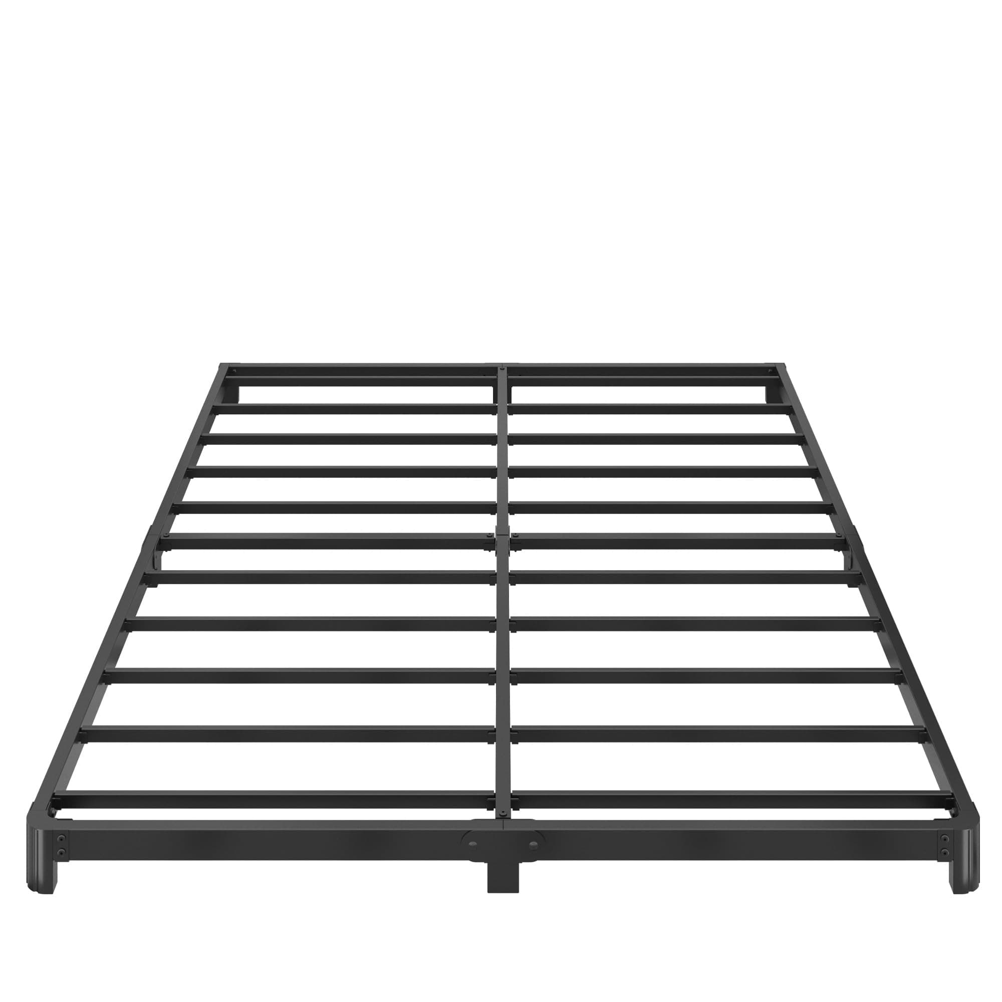 4 Inch Low Profile King Bed Frame with Rounded Corner Legs Heavy Duty Metal King Size Platform Bed Frame No Box Spring Needed, Easy Assembly, Noise Free, Black.