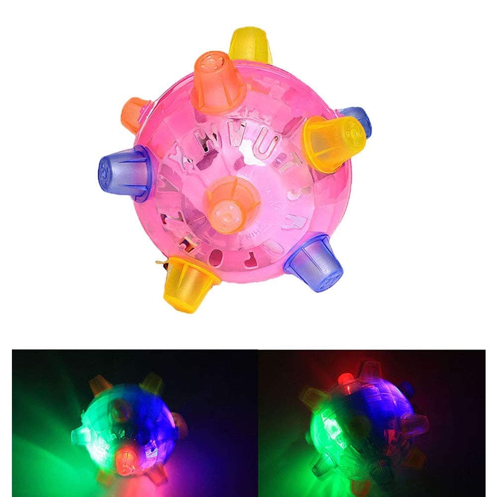 Leagway Flash Jumping Vibrating Bouncing Ball, Creative Flashing Dancing Ball with Colorful LED Light and Music, Novelty Light up Jump Ball Toys for Kids Boys Girls, Color Random