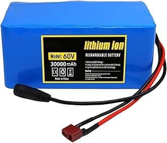 60V 30Ah E-Bike Battery Pack with BMS Protection, Lithium Battery with Charger for Electric Bicycle