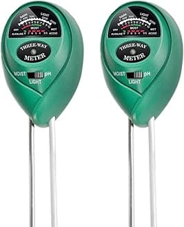 iPower 2 Pack 3-in-1 Soil Test Kit, Soil Moisture/Light/pH Meter for House Plant, Garden Lawn, Farm, Ideal for Indoor & Outdoor Use