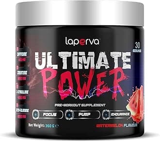 Laperva Triple Power Ultimate Pre-Workout- Maximize Muscle Pump, Enhance Focus with Beta-Alanine, Caffeine, Citrulline Malate, Creatine, and Essential Vitamins (360 g, Watermelon)