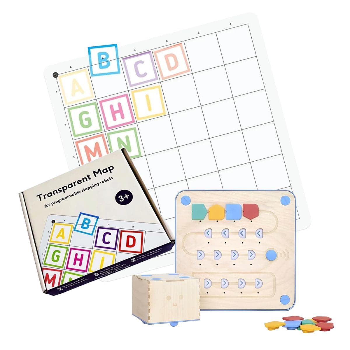 Nurturing Minds in Primary Programming with Primo Cubetto Robot Screen Free with Transparent Pocket 6x6 Activity Floor Mat