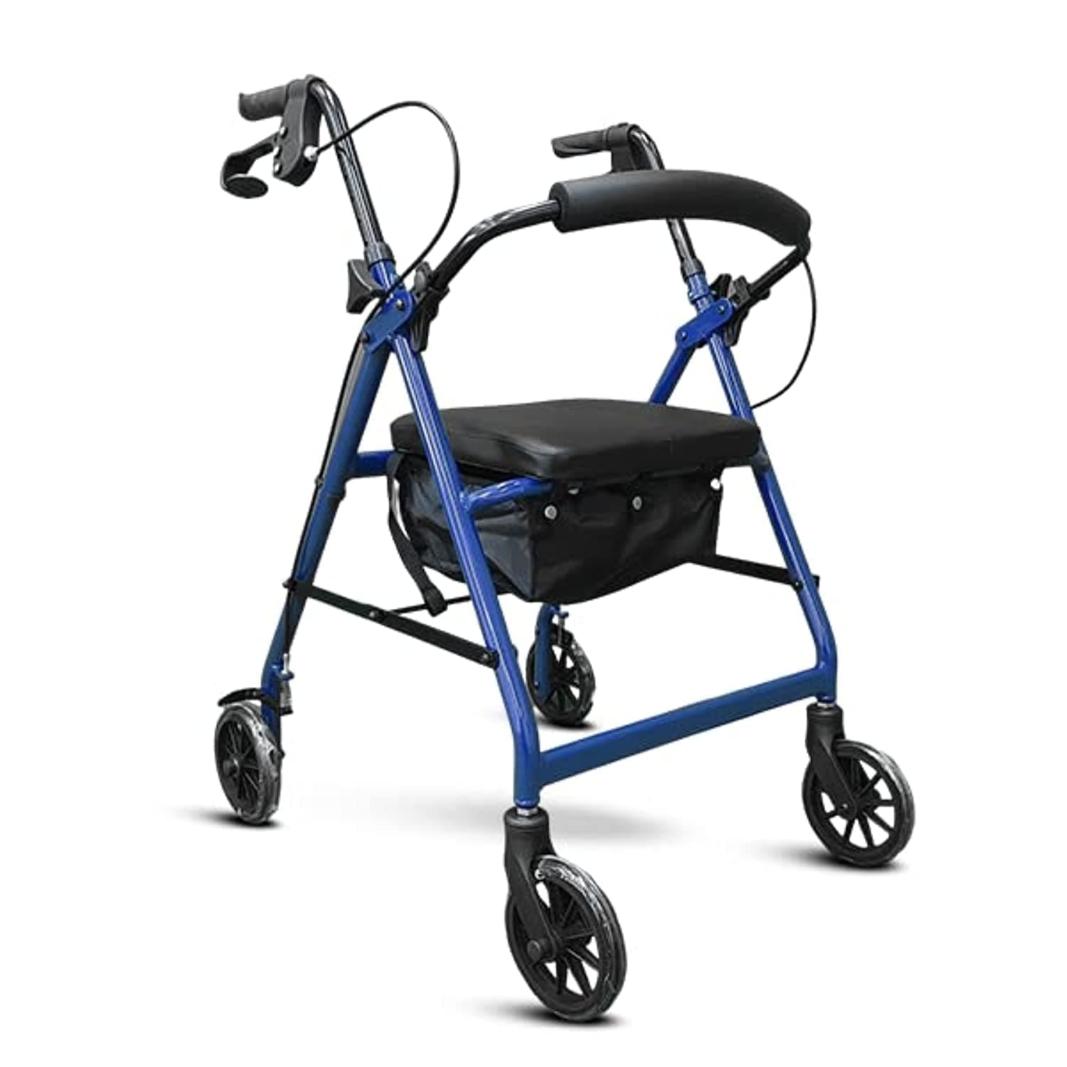 Rehamo Rollie STD Rollator Walker with Brakes | Durable & Foldable Aluminium Frame | Adjustable Rollator Walker for Senior Citizens, Elderly | Weight Capacity 120kg COLOR AVAILABLE IS DARK RED