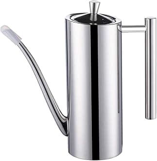Sumerflos Olive Oil Dispenser Bottle Stainless Steel, 700ml/24oz Drip-Free Pouring Oil Pot, Large Oil Storage Container for Salad and Kitchen Cooking