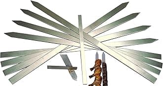 Professional Restaurant BBQ Stainless Steel Skewers | Flat Extra Long 24'' Inch | 2 MM Thickness |for Seekh Kebab | Tandoori BBQ | Brazilian BBQ | Made in India (15 MM (Wide), Set of 6)