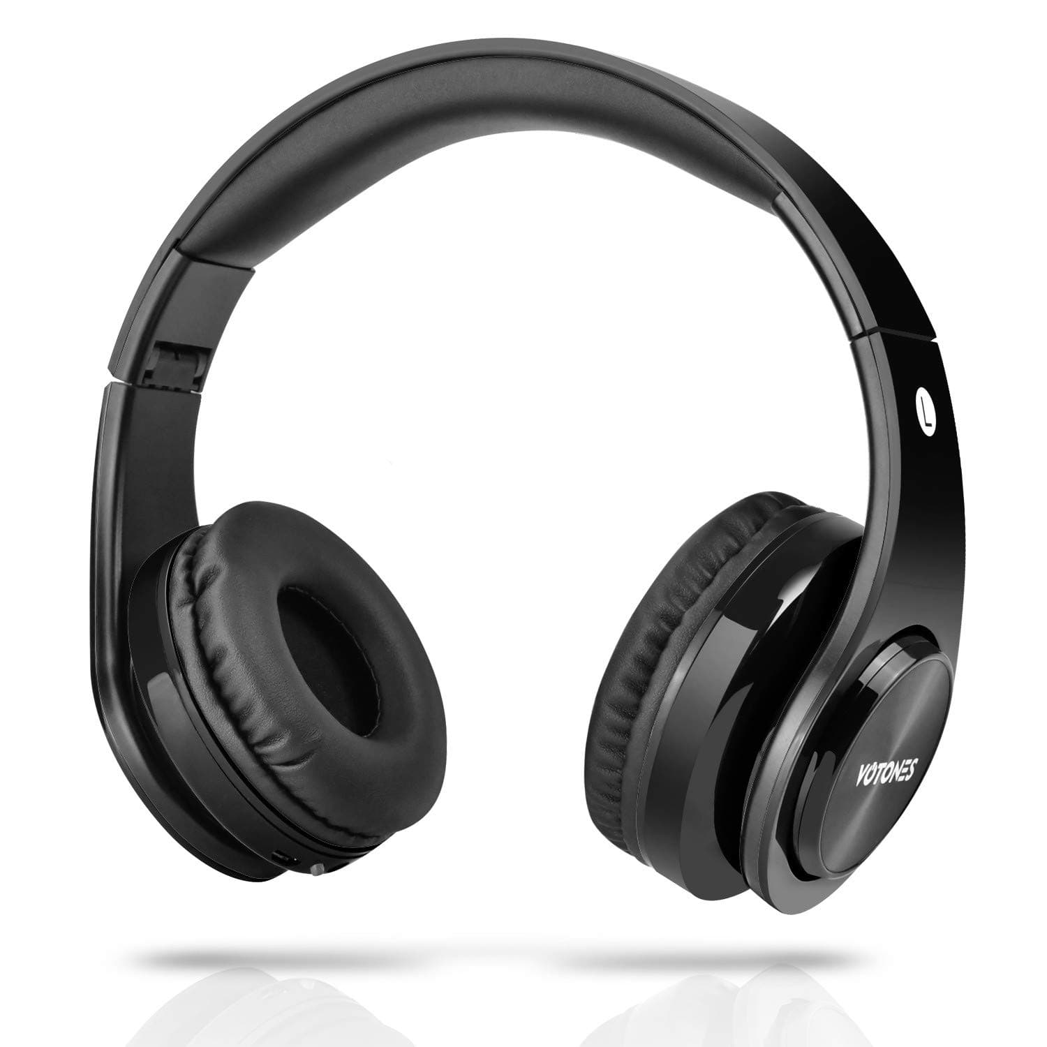 Bluetooth Headphones Wireless,Votones Adjustable Foldable Headset,Lightweight Over Ear Student Earphone Bluetooth for Android phone,iPad (Black)